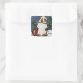 STICKER CARRÉ GNOME DE NOËL (Sac)
