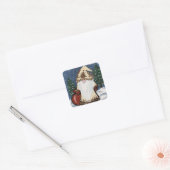 STICKER CARRÉ GNOME DE NOËL (Enveloppe)