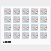 Sticker Carré Gnome de Noël avec Reindeer mignon Personnalisé (Feuille)