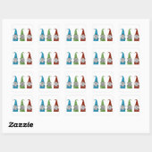 Sticker Carré Gnome de Noël mignon   (Feuille)