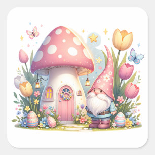Sticker Carré Gnome de Pâques