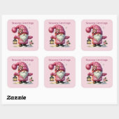 Sticker Carré gnome Joyeuses Fêtes ajouter du texte (Feuille)