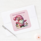 Sticker Carré gnome Joyeuses Fêtes ajouter du texte (Enveloppe)