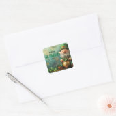 Sticker Carré Gnome Leprechaun et Pot of Gold St. Patrick's Day (Enveloppe)
