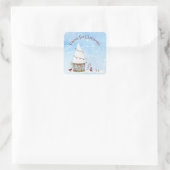 Sticker Carré Gnome pour Noël Snowfall sur Gnome Home (Sac)