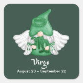 Sticker Carré Gnome Virgo Astrologie Signal Angel (Devant)