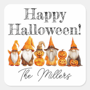 Sticker Carré Gnomes d'Halloween