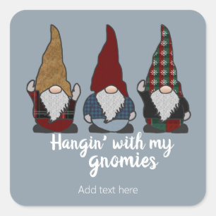 Sticker Carré Gnomes Hangin avec My Gnomies Holiday