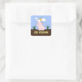 Sticker Carré Go Vegan - Cute Pig (Sac)