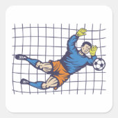 Sticker Carré Goalie de football (Devant)