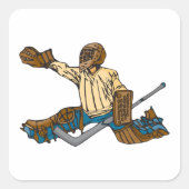 Sticker Carré Goalie de hockey (Devant)