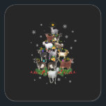 Sticker Carré Goat Christmas Tree Snow Goat Xmas<br><div class="desc">Goat Christmas Tree Snow Goat Xmas</div>