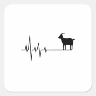 Sticker Carré Goat Heartbeat