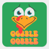 Sticker Carré GOBBLE GOBBLE drôle d'action de grâce (Devant)