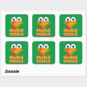 Sticker Carré GOBBLE GOBBLE drôle d'action de grâce (Feuille)