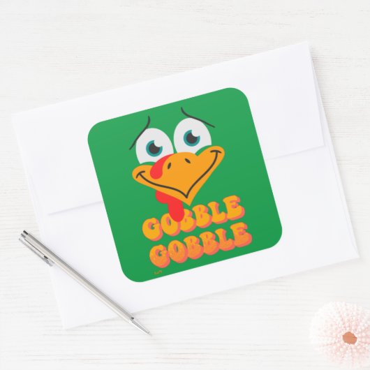 Sticker Carré GOBBLE GOBBLE drôle d'action de grâce (Enveloppe)