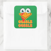 Sticker Carré GOBBLE GOBBLE drôle d'action de grâce (Sac)