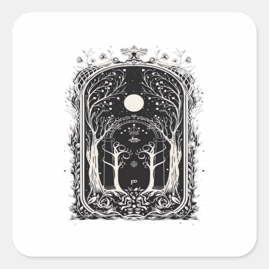 Sticker Carré Goblincore Fantasy Gate To  Classique (Devant)