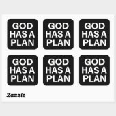 Sticker Carré God Has a Plan Faith Quote (Feuille)