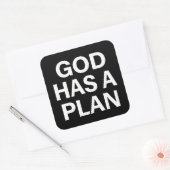Sticker Carré God Has a Plan Faith Quote (Enveloppe)