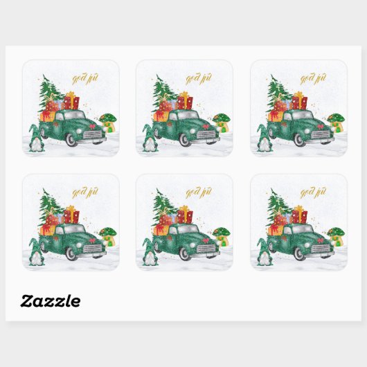 Sticker Carré God Jul Swedish Gnomes (Feuille)