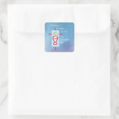 Sticker Carré Godson, première communion sainte, bleu (Sac)