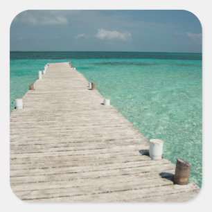 Sticker Carré Goff Caye, une île populaire de la barrière de cor