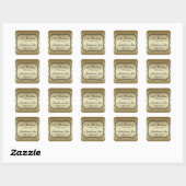 Sticker Carré Gold 50th Wedding Anniversary (Feuille)