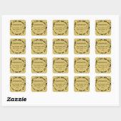 Sticker Carré Gold Bird & Botanical Wreath Return Adresse (Feuille)
