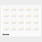 Sticker Carré Gold Black Modern Graduate script Graduation (Feuille)
