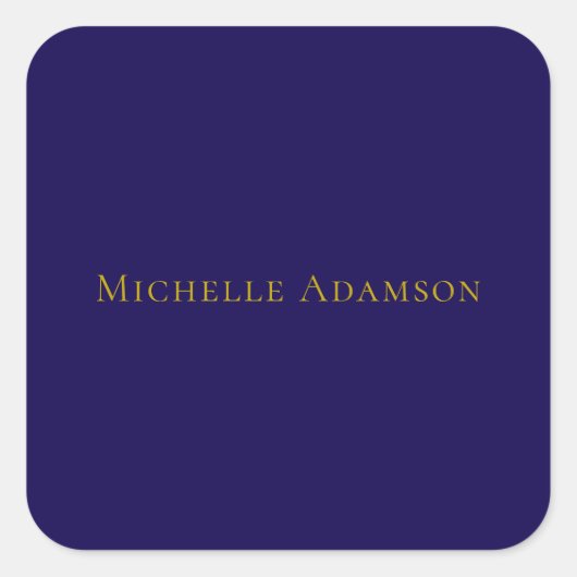 Sticker Carré Gold & Blue Color Professional Plain Modern (Devant)