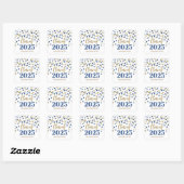 Sticker Carré Gold Blue Confetti Graduation 2025 (Feuille)