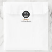 Sticker Carré Gold Business MERCI HAND LOTTEET LOGO v2 (Sac)