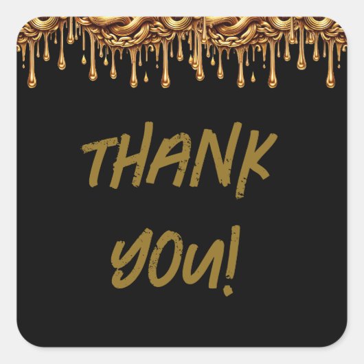 Sticker Carré Gold Chain Drippy fête d'anniversaire (Devant)