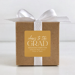 Sticker Carré Gold Cheers to the Grad Graduation