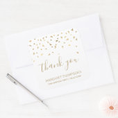 Sticker Carré Gold Confetti Triangles 70e anniversaire Merci (Enveloppe)