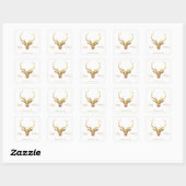 Sticker Carré Gold Deer, vacances (Feuille)