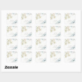 STICKER CARRÉ GOLD DUSKY BLUE BEACHING STARFISH MONOGRAM MARIAGE (Feuille)