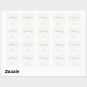 Sticker Carré Gold élégant classique calligraphie mariage faveur (Feuille)