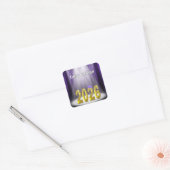 Sticker Carré Gold et Purple 2025 Graduation (Enveloppe)