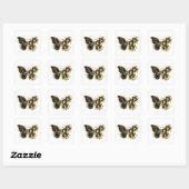 Sticker Carré Gold flower Butterfly with Black Orchid (Feuille)