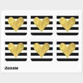 Sticker Carré Gold Foil Heart (Feuille)