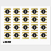 STICKER CARRÉ GOLD FOIL STRIPES | MONOGRAM NOIR (Feuille)