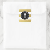 STICKER CARRÉ GOLD FOIL STRIPES | MONOGRAM NOIR (Sac)