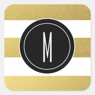 STICKER CARRÉ GOLD FOIL STRIPES   MONOGRAM NOIR