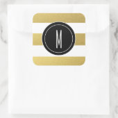 STICKER CARRÉ GOLD FOIL STRIPES | MONOGRAM NOIR (Sac)