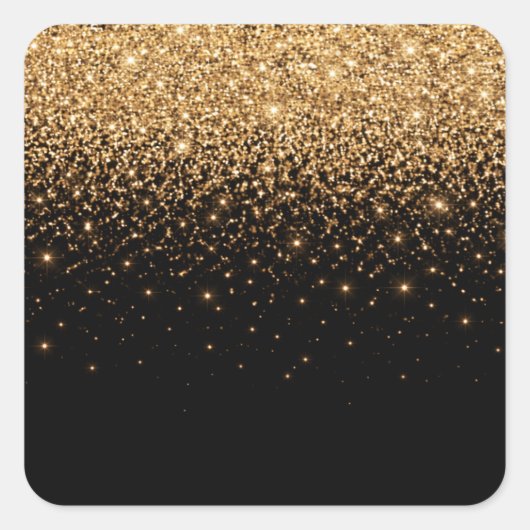 Sticker Carré Gold Glitter Sparkle Elegant Luxury Texture (Devant)
