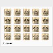 Sticker Carré Gold Glitter Sparkle Eyelashes Monogram (Feuille)