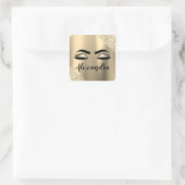 Sticker Carré Gold Glitter Sparkle Eyelashes Monogram (Sac)