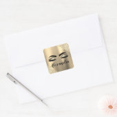 Sticker Carré Gold Glitter Sparkle Eyelashes Monogram (Enveloppe)